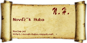 Novák Huba névjegykártya