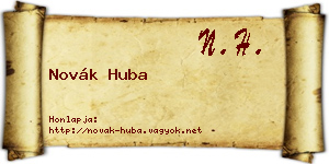 Novák Huba névjegykártya